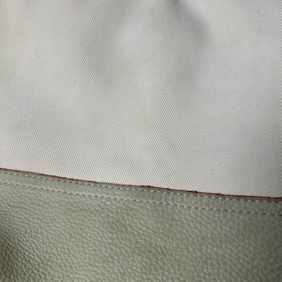 Coach #7459 Rare Ltd Ed Ivory Canvas Sage Leather Striped Strap Large Hobo Bag - Picture 3 of 15